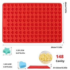 Christmas Silicone Candy Mold – Heart & Star Shapes, Bpa-free For Chocolate, Gummies, , Pudding, Jelly – Holiday Baking Bakeware Shop Online at Dubai Trades