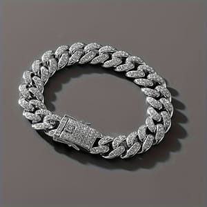 Chunky Chain Jewelry In Hip-hop Style With Cuban Water Drill Chain Bracelet Bracelets Shop Online at Dubai Trades