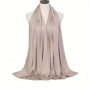 Classic Elastic Scarf Simple Solid Color Jersey Hijab Casual Sunscreen Shawl Outdoor Windproof Head Wrap Accessories Shop Online at Dubai Trades