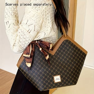 Classic Pattern Shoulder Bag, All-match Elegant Underarm Bag With Scarf Decor, Women’s Casual Handbag Clothing, Shoes & Jewelry Shop Online at Dubai Trades