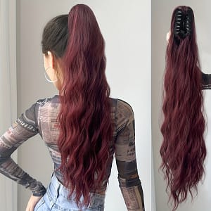 Claw Ponytail Extension 26 Inch Water Wave Wavy Curly Clip In Hair Extensions Soft Looking Synthetic Hairpiece For Women Blonde Color Red Color Beauty & Personal Care Shop Online at Dubai Trades