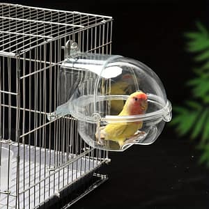 Clear Plastic Bird Bath Tub – Transparent Round Bird Bathing Bowl With Cage Attachment, Easy-to-install Hanging Bird Birds Shop Online at Dubai Trades