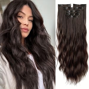 Clip-in Hair Extensions For Women, Thick Layered Straight Hair Pieces, 62 Cm Long, Includes A Set Of With 16 Clips, Weighing 150g. Beauty & Personal Care Shop Online at Dubai Trades