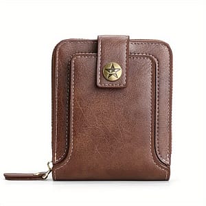 Clutch Coin Purse With Credit Card Slots, Faux Leather Wallet With All-around Zipper, Retro Style Accessories Shop Online at Dubai Trades