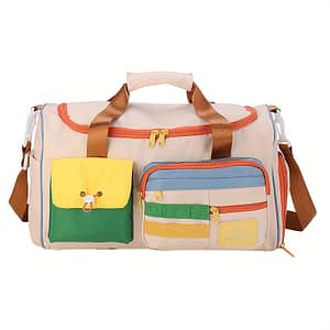 Colorful Retro Travel Bag, Large Capacity Duffle With Shoulder Strap, Sports -on, Multi-pocket Casual Weekend Luggage For Women Clothing, Shoes & Jewelry Shop Online at Dubai Trades