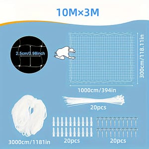 Complete Cat Safety Net Kit – Transparent, Pe Material For Balcony & Window Protection With Accessories Balcony Nets Shop Online at Dubai Trades 2