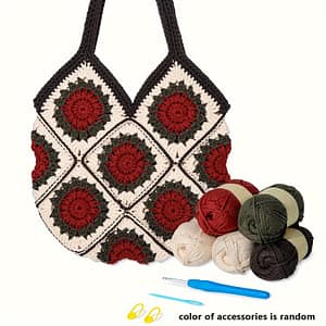Complete Crochet Kit For Advanced & Beginners – Includes Yarn, Hook, -by-step Video Tutorials – Granny Square Tote Bag Set With Design, Knitting Kit Arts, Crafts & Sewing Shop Online at Dubai Trades