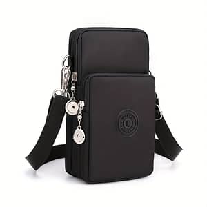 Contemporary Women’s Nylon Crossbody Phone Bag With Leather Lining And Zipper Closure – Travel And Everyday Use Accessories Shop Online at Dubai Trades