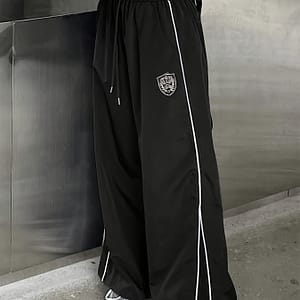 Contrast Trim Drawstring Waist Wide Leg Pants, Casual & Versatile High Waist Pants For , Women’s Clothing Clothing Shop Online at Dubai Trades