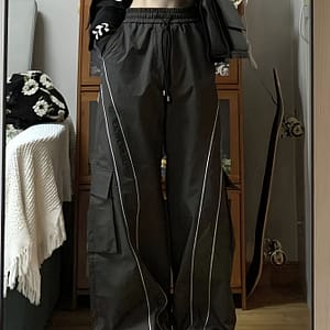 Contrast Trim Pocket Pants, Casual Drawstring Waist Cargo Pants, Women’s Clothing Clothing Shop Online at Dubai Trades