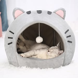 Cozy Bed, Polyester Fiber Kitten House, Small Indoor Pet Tent With Cushion, Warm And Comfortable Cat Bedding Beds & Furniture Shop Online at Dubai Trades