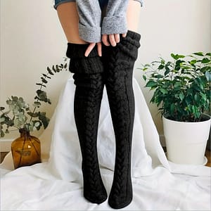 Cozy Knitted Thigh High Socks, Warm & Simple Over The Knee Socks, Women’s Stockings & Hosiery Accessories Shop Online at Dubai Trades