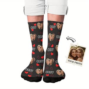 Custom Face Socks, Personalized Funny Gift Crew Socks With Photo Customized, Bff(best Friend ) Themed, Novelty Trendy Party Present Socks For Men Women Clothing Shop Online at Dubai Trades