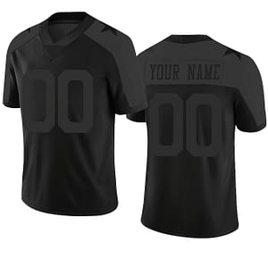 Customizable Men’s American Football Jersey – Personalized Name & Number, Black Embroidered V-neck Short Sleeve Sports Shirt For Casual, Party, Or Training, Sizes S-xxxl Clothing Shop Online at Dubai Trades 2