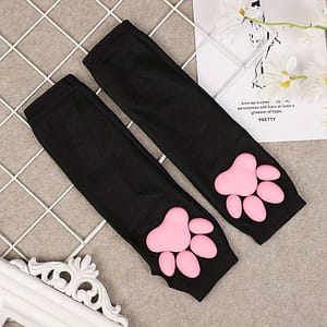 Cute 3d Cat Paw Long Sleeves Stylish Soft Warm Arm Cover Autumn Winter Coldproof Cosplay Fingerless Sleeves With Thumb Hole Accessories Shop Online at Dubai Trades
