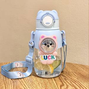 Cute Cartoon Straw Water Bottle With Leak Proof , Hand Wash Only, Round Shape, Pc Material, Ideal For Outdoor Activities, Travel, And Fitness – 1pc Home & Kitchen Shop Online at Dubai Trades