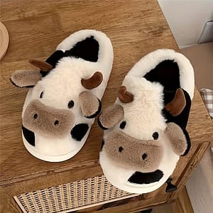 Cute Cow Fuzzy House Novelty Slippers, Winter Closed Toe Soft Sole Plush Shoes, Cozy & Slippers Clothing, Shoes & Jewelry Shop Online at Dubai Trades