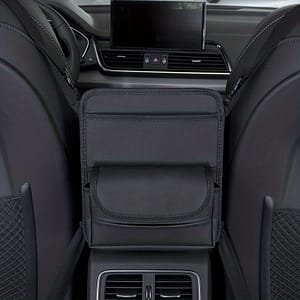 Deluxe Car Seat Organizer With Cup Holder & Tissue Box – Pu Leather, Foldable, Multi-compartment Storage For Front & Rear Seats, Armrest Mount, Black Automotive Shop Online at Dubai Trades