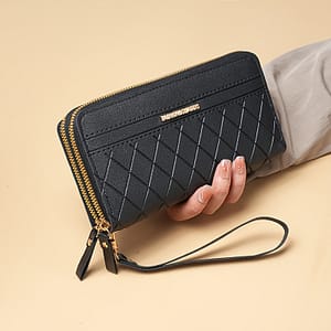 Double Layer Zipper Long Wallet, Fashion Clutch Bag, Women Coin Purse, Mobile Phone Bag With Slots Clothing, Shoes & Jewelry Shop Online at Dubai Trades