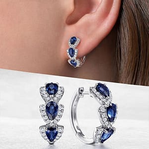 Droplet Shiny Synthetic Gems Decor Hoop Earrings Elegant Simple Style Banquet Party Ear Ornament Female Gift Clothing, Shoes & Jewelry Shop Online at Dubai Trades
