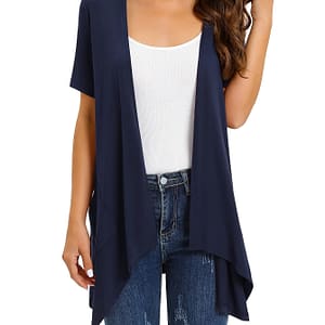 Men’s Lightweight Summer Kimono Cardigan With Black & And , 3/4 Sleeve Casual Polyester Shirt For Adults Casual Button-Down Shirts Shop Online at Dubai Trades 3