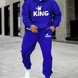 Early Autumn 2025 ‘ Crown Letter Print Hoodie And Drawstring Waist Pants. Active Shop Online at Dubai Trades