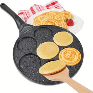 Easy-clean Pancake Pan With 7 Face Molds – Long Handle, Heat-resistant Aluminum Alloy For Perfect Breakfasts Appliances Shop Online at Dubai Trades 2