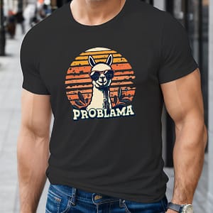 Eid Alpaca With Sunglasses Pattern Print Men’s Creative Top, Casual Short Sleeve Crew Neck T-shirt, Men’s Clothing For Summer Outdoor Clothing Shop Online at Dubai Trades