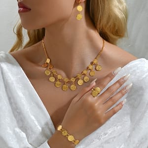 Elegant 5pcs Ramadan Jewelry Set For Women – Copper Necklace, Earrings, Bracelet & Ring – Weddings & Gifts, Jewelry Clothing, Shoes & Jewelry Shop Online at Dubai Trades