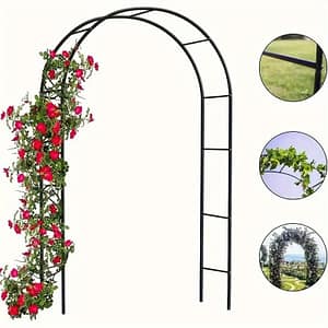 Elegant Black Metal Garden Arch – Outdoor Frame For Climbing Plants, Roses & Vegetables – Support For Balloon Arches & Lawn Care Arbors Shop Online at Dubai Trades