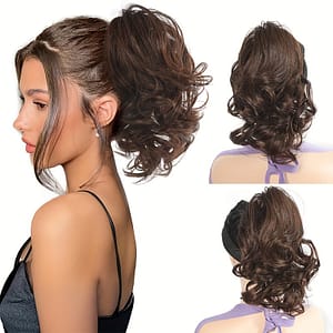 Elegant Curly Wave Ponytail Hair Extensions For Women, Synthetic High Temperature Fiber Clip-in Hairpiece, Daily Accessory Beauty & Personal Care Shop Online at Dubai Trades