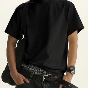 Elegant Design Men’s Fit Short Sleeve Turtle Neck T-shirt For Summer Casual And Outdoors Wear Clothing Shop Online at Dubai Trades