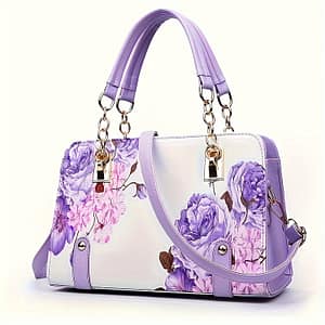 Elegant Floral Print Satchel Bag, Fashion Crossbody Bag, Women’s Casual Handbag, Shoulder Bag & Purse Clothing, Shoes & Jewelry Shop Online at Dubai Trades
