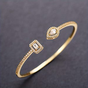 Elegant Geometric Cuff Bracelet With Sparkling Cubic Zirconia – Chic Women’ Jewelry For & Festivals Bracelets Shop Online at Dubai Trades