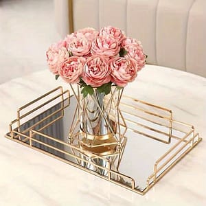 Elegant Gold-framed Mirror Tray: A Luxurious Living Room Accent For Home Decor Decorative Accessories Shop Online at Dubai Trades
