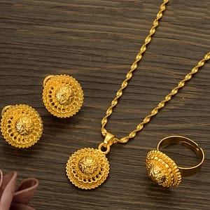 Elegant Jewelry Set: 1 Pair Of Dangle Earrings, 1 Chain Necklace, And 1 Ring – Perfect For Everyday Wear And Festive Occasions Clothing, Shoes & Jewelry Shop Online at Dubai Trades
