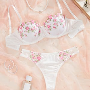 Elegant Lingerie Set, Floral Embroidery Push Up Cami Bra & Panties, Women’s Lingerie & Underwear Clothing Shop Online at Dubai Trades
