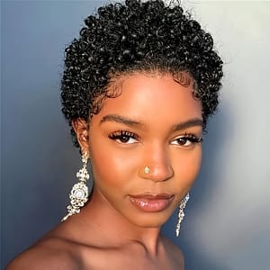 Elegant Short Wig For Women – Natural Black Brazilian Human Hair, Glueless Cut, 150% Density, Cap, , Short Hair Wig Beauty & Personal Care Shop Online at Dubai Trades
