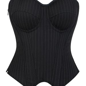 Elegant Striped Corset Top For Women, Strapless Bustier With Built-in Bra Cups, Slimming Shapewear, Polyester And Elastane, Hand Washable Bustiers Shop Online at Dubai Trades