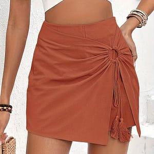 Elegant Women’ Color Shorts – High Waist, Tie-front Detail, Machine Washable – Summer, Shorts Clothing Shop Online at Dubai Trades