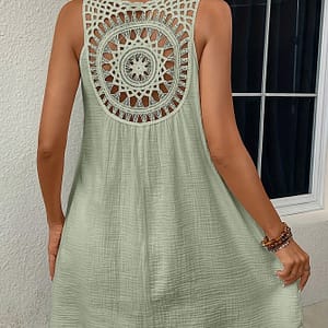 Elegant Women’ Color Sleeveless Dress With Lace . Clothing Shop Online at Dubai Trades