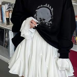 Elegant Women’s High-waisted Pleated Skirt – Asymmetrical Hem, Polyester, Machine Washable, Fashion Skirt For Women, Versatile Fashion| |polyester Fabric Clothing Shop Online at Dubai Trades