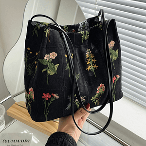 Embroidered Print Tote Bag, Stylish Collapsible Shoulder Bag, Perfect Crossbody Bag For Daily Use Clothing, Shoes & Jewelry Shop Online at Dubai Trades