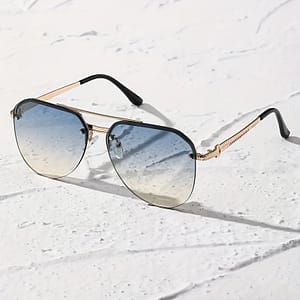 Ensarjoe Beam Half-frame Pilot Fashion Glasses – Vintage Style, Stainless Steel With Gradient Pc Lenses For Driving & Adventures Accessories Shop Online at Dubai Trades