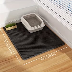 Extra-large Dual-layer Cat Litter Mat With Wooden Box – Eva Material, & Leak-proof Design, Indoor Cat Litter Boxes Cats Shop Online at Dubai Trades