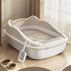 Extra-large Semi-enclosed Cat Litter Box With Design, Easy Clean & Portable – Random Color Cats Shop Online at Dubai Trades