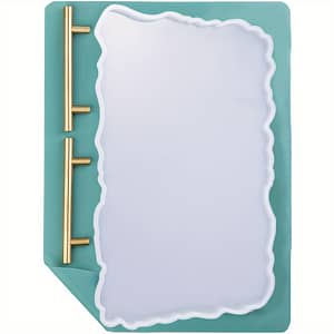 Extra-large Silicone Tray Mold With Golden Handles & A3 Mat – Resin Casting Kit For Agate Serving Trays And Crafts Arts, Crafts & Sewing Shop Online at Dubai Trades