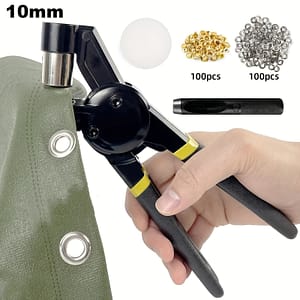 Eyelet Punch Kit With 200pcs 10mm Eyelets, Complete Eyelet & Grommet Kit For Diy Tarpaulin Ring Repair And Installation Hand Tools Shop Online at Dubai Trades