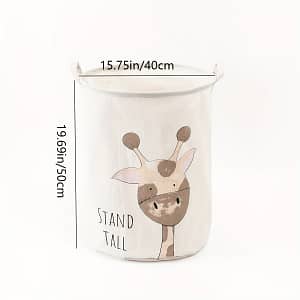 Fabric Laundry Hamper With Giraffe Design And Handles, Collapsible Round Storage Basket For Clothes, Toys, And Books – Suitable For Various Room Types, Ideal 12-14 Hampers Shop Online at Dubai Trades 2