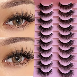 False Eyelashes, 10 Pairs Fluffy Volume Lashes, Thickened Natural Full Lashes, Fake Eyelashes Beauty & Personal Care Shop Online at Dubai Trades